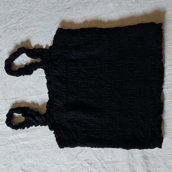 Abercrombie & Fitch black crop top ruched straped size small - Picture 8 of 13